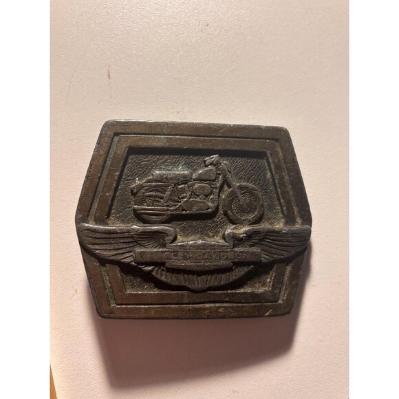 Vtg 70 NOS Harley Davidson Pin Wing Gift Sportster Motorcycle Biker Belt Buckle